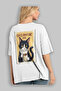 100 Cats for Cat Lovers Printed White Oversize T-Shirt 100% Cotton Unisex Cat Lover Premium Design - 3