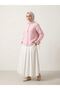 Sleeve Tunnel Collar Ruffle Tunic-Pink