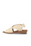 Cream Leather Women's Sandals - 3