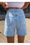Savior of Summer Combinations High Waist Light Blue Full-Fit Denim Shorts - 5