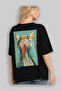 99 Cats for Cat Lovers Printed Black Oversize T-Shirt 100% Cotton Unisex Cat Lover Premium Design - 4