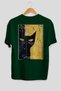 For the Love of Cats 73 Cat Printed Green Oversize T-Shirt 100% Cotton Unisex Cat Lover Premium Design