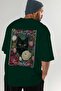 31 Cats for Cat Lovers Printed Green Oversize T-Shirt 100% Cotton Unisex Cat Lover Premium Design - 7