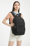 Large Size Laptop Compartment Multi-Pocket Waterproof Crinkle Fabric High School School Bag Black - 7