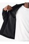 Black Comfortable Fit Shirt Collar Men's Jacket - 5