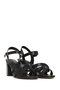 Women's Black Ankle Buckle Thick Heeled Sandals 26Sfe466218 - 2