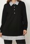Shirt Garnished Sweatshirt Tunic 46471 - 3