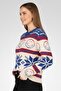 x Smiley Women Ribbed Collar Knitted Sweater, Multicolor - 3