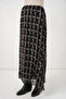 Women's Patterned Chiffon Black Skirt - 6