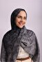 Ahenk Gradient Patterned Double-Sided Shawl - Gray Anthracite - 2