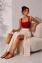 Women's High Waist Slit Detailed 100% Cotton Maxi Skirt - 4