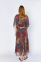 Burgundy Bohemian Collar Lace-Up Women's Blouse |   Ek1001710750 - 3