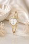 Calben Gold Heart Case Women's Wristwatch – Elegant Gold Color Steel Band Minimal Analog Women's Watch - 3
