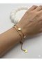 26Blk40 - Gold Steel Bracelet with Clover Detail - 2