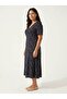 Women's Plus Size Midi Dress Daisy Print V-Neck Short Sleeve Buttoned - 5