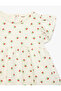 فستان قطني بأكمام قصيرة وياقة دائرية بنقشة الكرز - 7