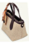 Brown, Straw Look, Scarf, Crossbody Strap, Minimalist, Hand & Shoulder Women's Bag - 5