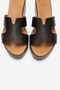 Lia Brown Skin Genuine Leather Wedge Heeled Women's Slippers - 2