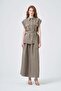 Women's Stone Detailed Vest Suit Khaki 31394 - 4