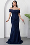 Strapless Neckline Rhinestone Lace Dress Dmn226 - 3