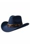 Unisex Internally Adjustable Metal Buckle Patterned Cowboy Hat Fedora Hat - 4
