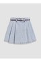 Two Mt Shop Quality Lcw Kids Blue Belted Girls Pleated Jean Shorts Skirt - 2