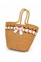 Ribbon Detailed Wide Beach Straw Women's Shoulder Bag Debra Powder - 2