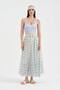 Women's Plaid Fabric Long Skirt with Elastic Waist and Lined Design