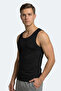 Hokey Men's Slim Fit Sleeveless Black Tank Top - 7
