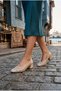7490 Ventes Stone Embroidered Lace 3 cm High Low Heel Women's Shoes - 6