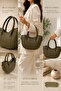 Women's Khaki Kayık Model Shoulder Bag Daily Cross Strap Handbag Width 36 Length 16 Depth 8