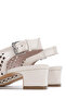 Women's Genuine Leather Beige Heeled Shoes - 6