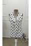 Women's Strappy V-Neck Polka Dot Single Jersey Blouse - 5