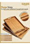 3 Pcs Bamboo Serving Tray Set with Handles – Nesting Wooden Breakfast & Coffee Trays