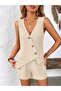 Women's Strappy Button-Front Asymmetrical Detailed Blouse and Lined Shorts Two-Piece Set - 5