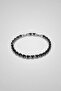 Unisex Geometric Stone Detailed Bracelet Black