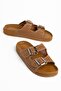 Wilie Women's Tan Rubber Double Buckle Poly Sole Slippers - 2