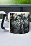 كوب سيراميك فاخر مطبوع عليه Gears of War (قطعة واحدة) بمقبض أسود خاص بمقبض مموج V5D