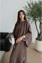 Brown Edge Embroidered Blouse Dress Set - 4