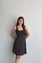 1000 Women's Cotton U-Neck Polka Dot Sleeveless A-Line Summer Dress Brown - 2