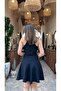 V-Neck Black Slim Fit Mini Dress - Tight Fit - 2