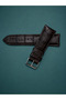 Vintage Coffee Crocodile Patterned Genuine Leather Watch Strap 26mm Case Entry – 22mm Buckle Watch Band