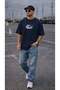 Men's oversized casual t-shirt - earth navy - 3