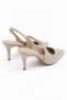 Women's Metallic Pointed Toe Slingback Thin Heeled Evening Dress Shoes - 2