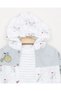 Baby Boy 3-Piece Seasonal Hooded Elephant Detailed Cute 3-Piece 0-3-6-9 Months Bodysuit Baby Set - 3