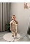 Cream Baby Boy Salopet Set with Gingham Shirt and Bow Tie for Special Occasions