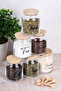 6-Piece Glass Spice Jar Set with Bamboo Lids, Vacuum Lids, Spoons, Transparent Labels, Spice Jar Dowry Set - 5