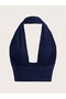 Elastic Halter Neck Low-Cut Crop Blouse Women's Summer Stylish Top - 2