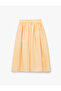 Comfortable Cut Pleated Below-Knee Skirt Made from a Mixture of Linen and Viscose - 3