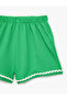 Striped Detailed Elastic Waist Short Shorts - 3